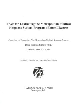 cover image of Tools for Evaluating the Metropolitan Medical Response System Program